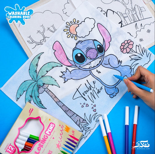 STITCH & ANGEL WASHABLE COLORING BOOK