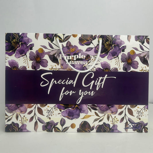Gift Bag Purple Leaves