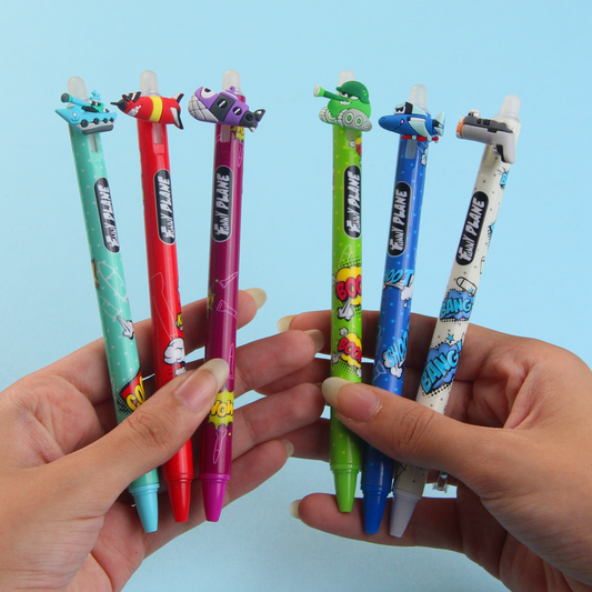 Funny Plane Gel Pen & Eraser