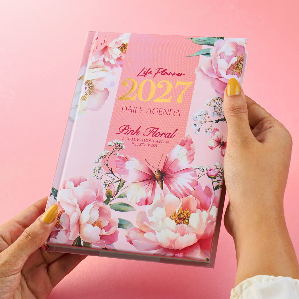 Pink Floral Hardcover Agenda 2027