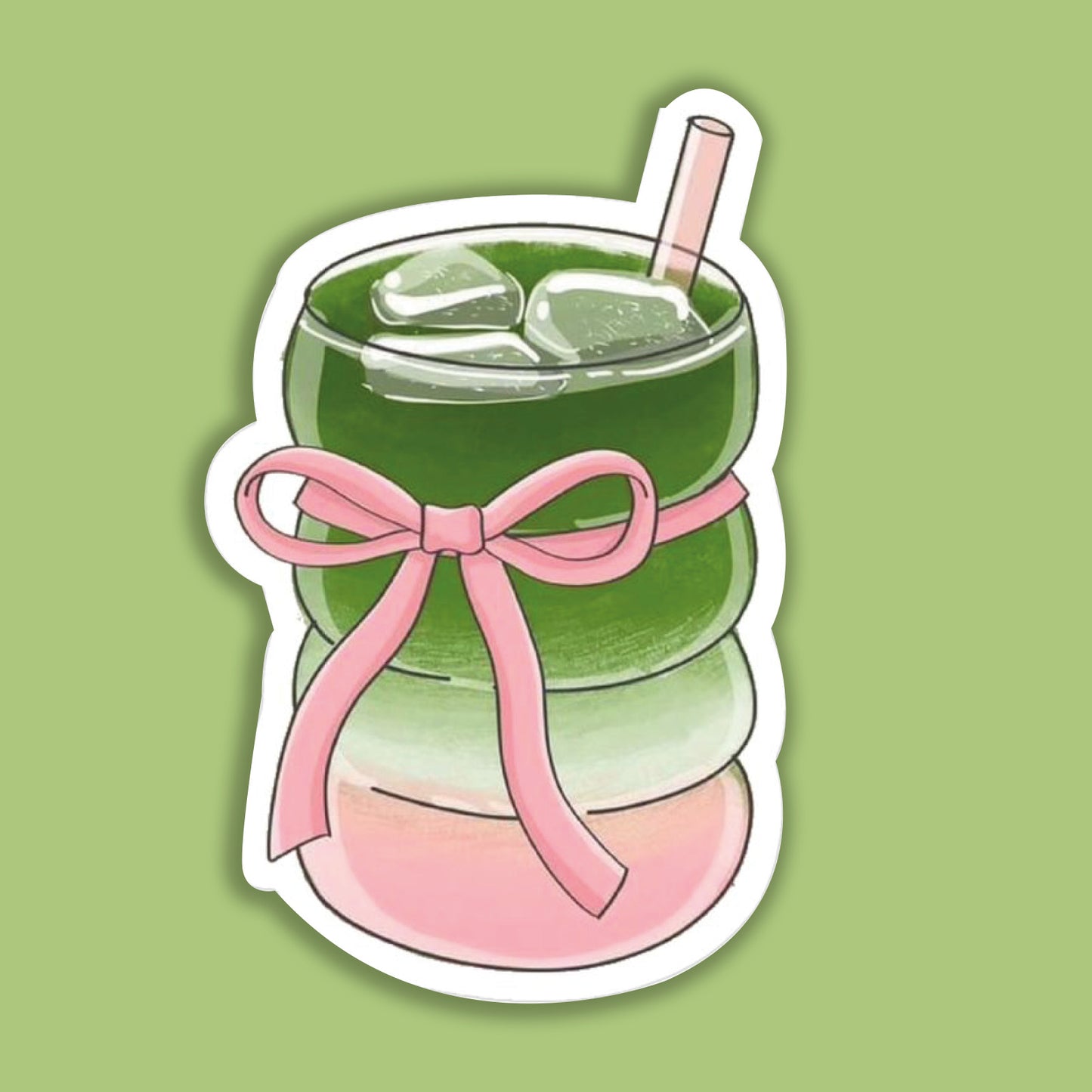 Matcha Cold Drink Laptop Stiker