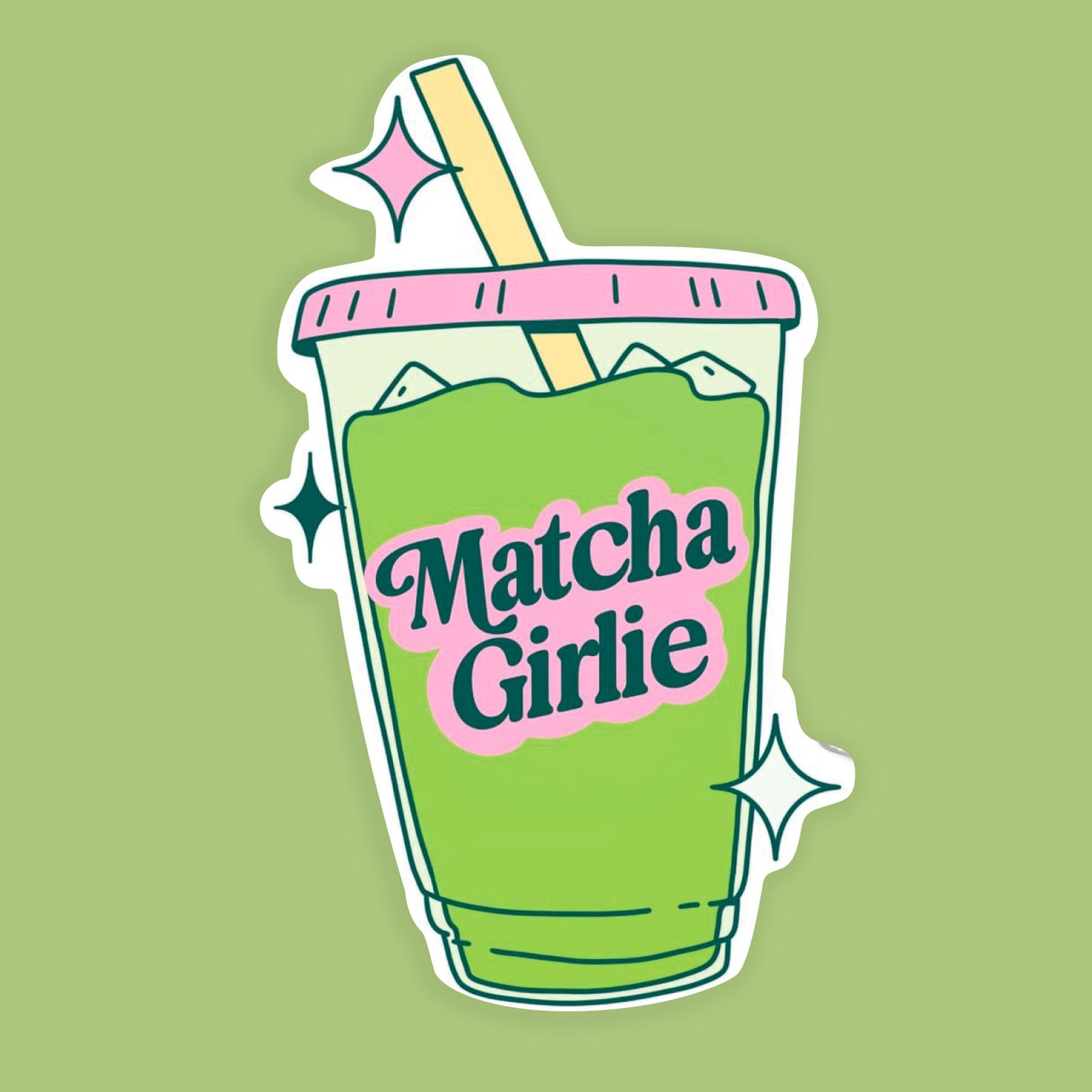 Matcha Girlie Laptop Stiker
