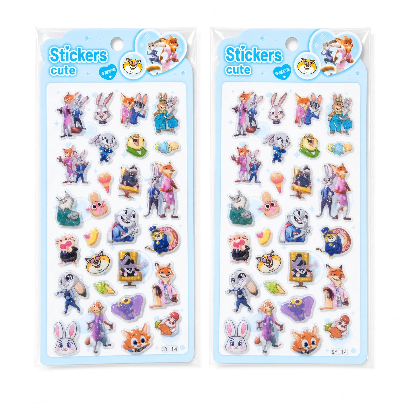Judy Hopps& Nick Wilde (Zootopia)3D Stickers