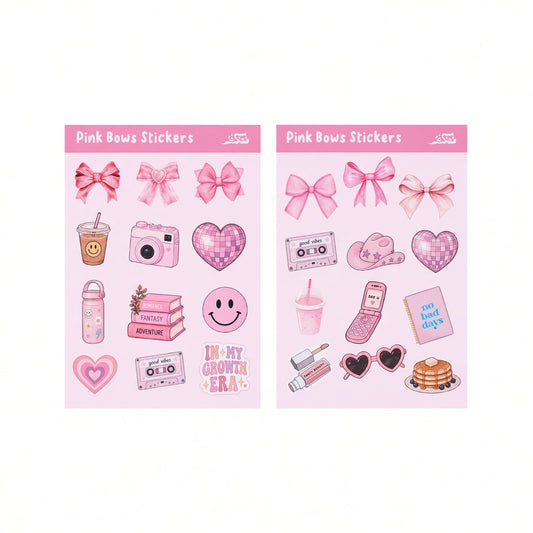 Pink Bows Stickers