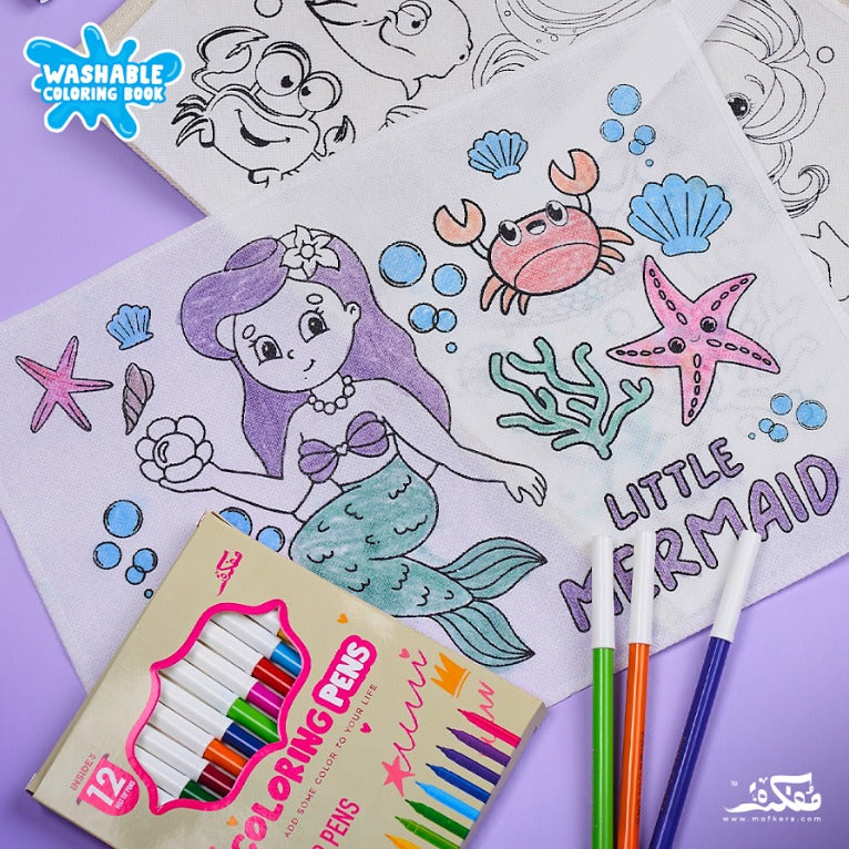MERMAID WASHABLE COLORING BOOK