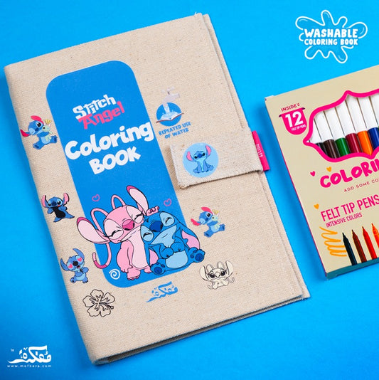 STITCH & ANGEL WASHABLE COLORING BOOK