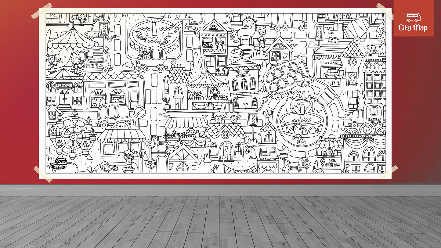 CITY MAP - GIANT COLORING POSTER
