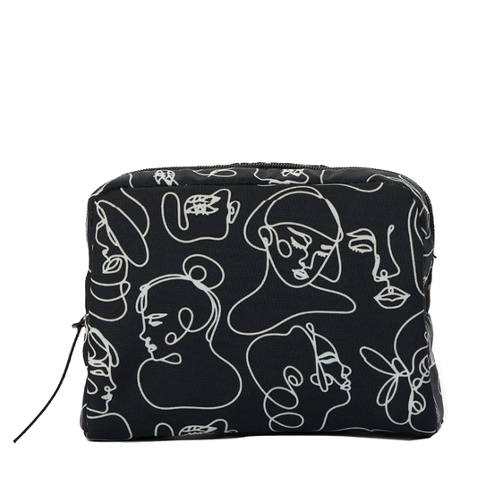 Black Pattern Makeup Bag