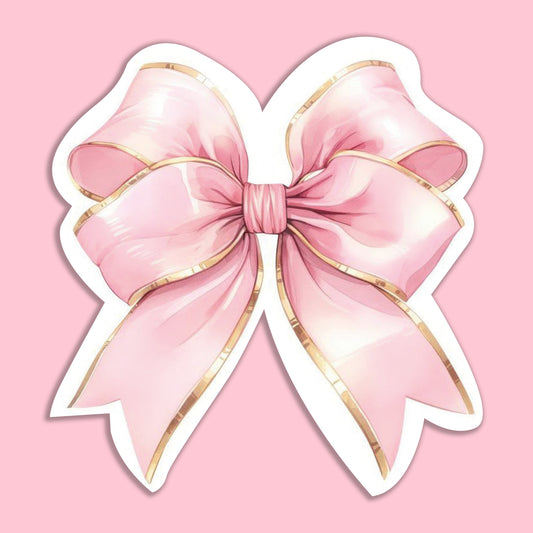 Pink Bow Laptop Stiker 1
