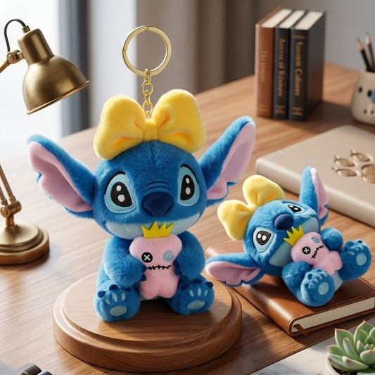 Stitch Yellow Bow Plush Keychain