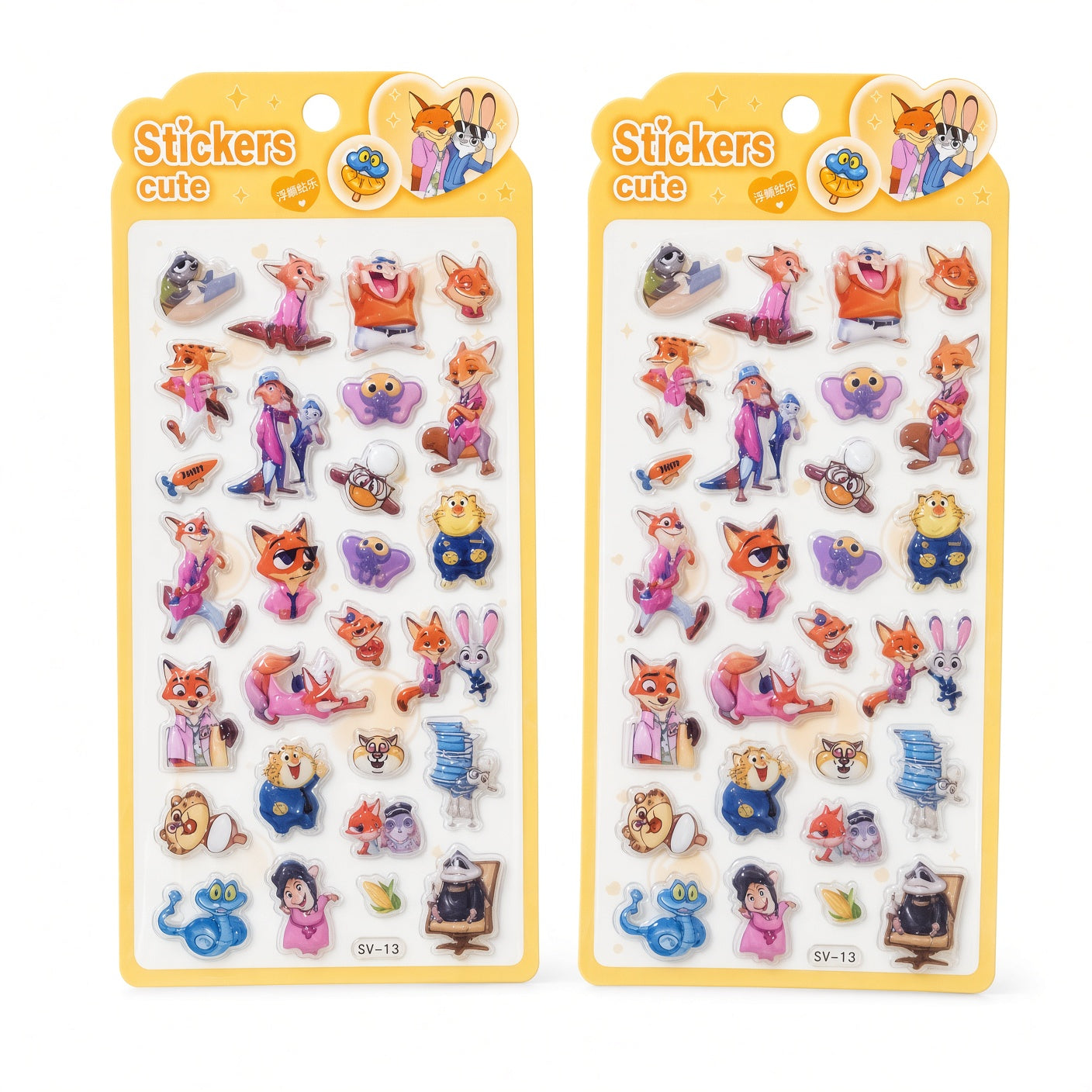 Judy Hopps& Nick Wilde (Zootopia)3D Stickers