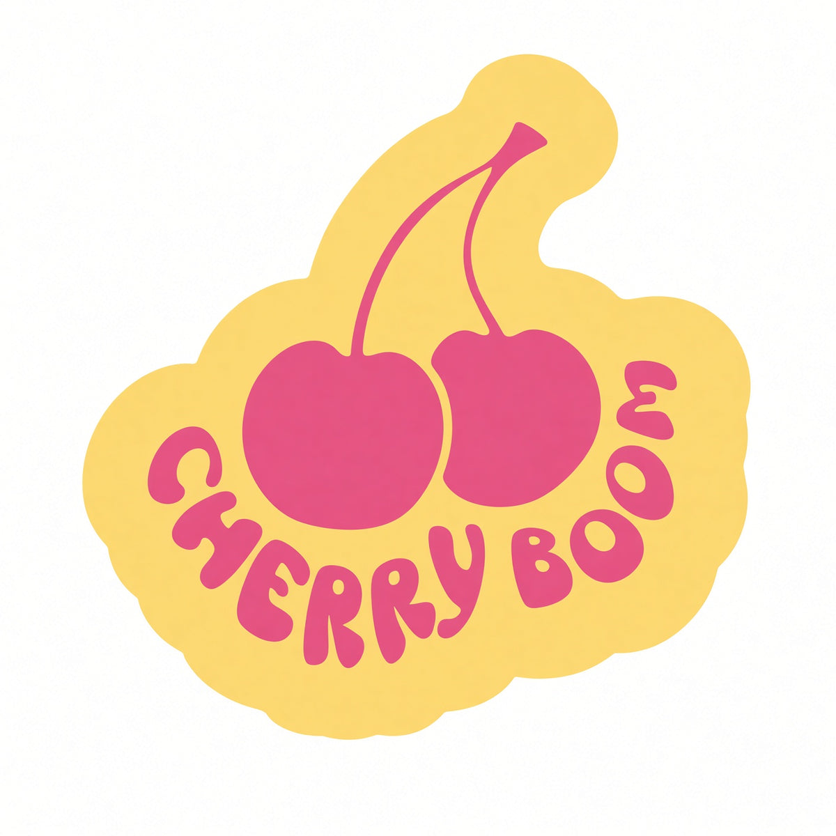 Yellow Cherry Boom Laptop Sticker