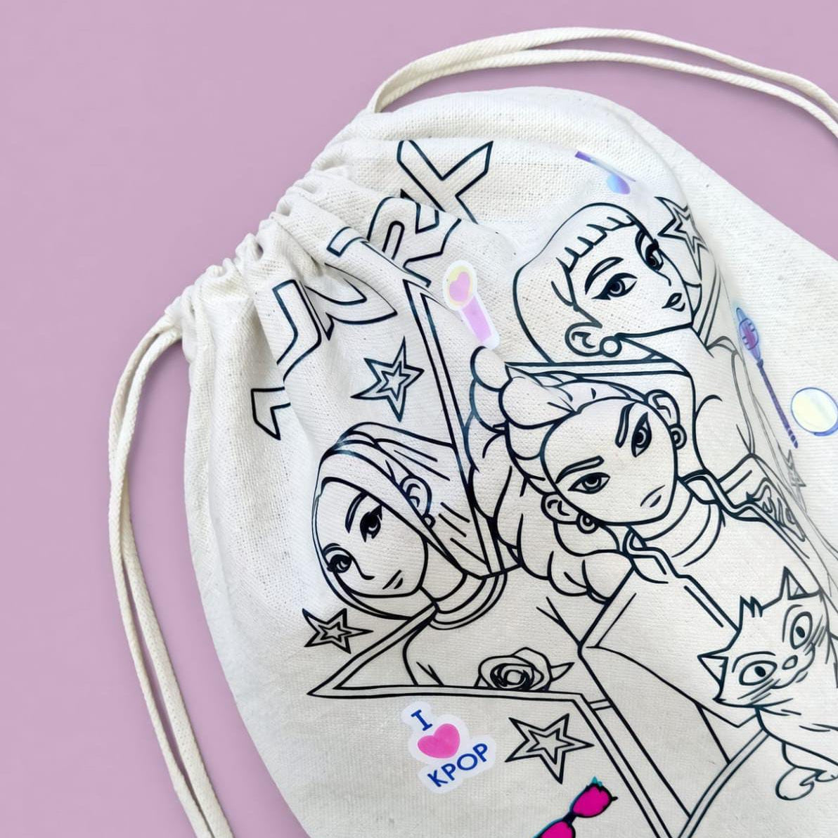 K.pop Backpack Washable & Reusable Coloring Bag