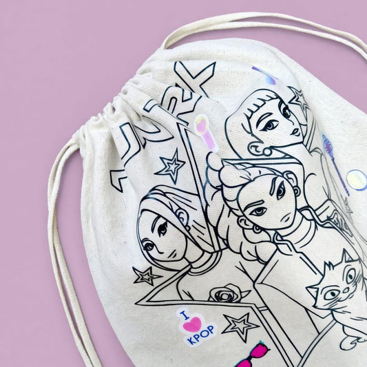K.pop Backpack Washable & Reusable Coloring Bag