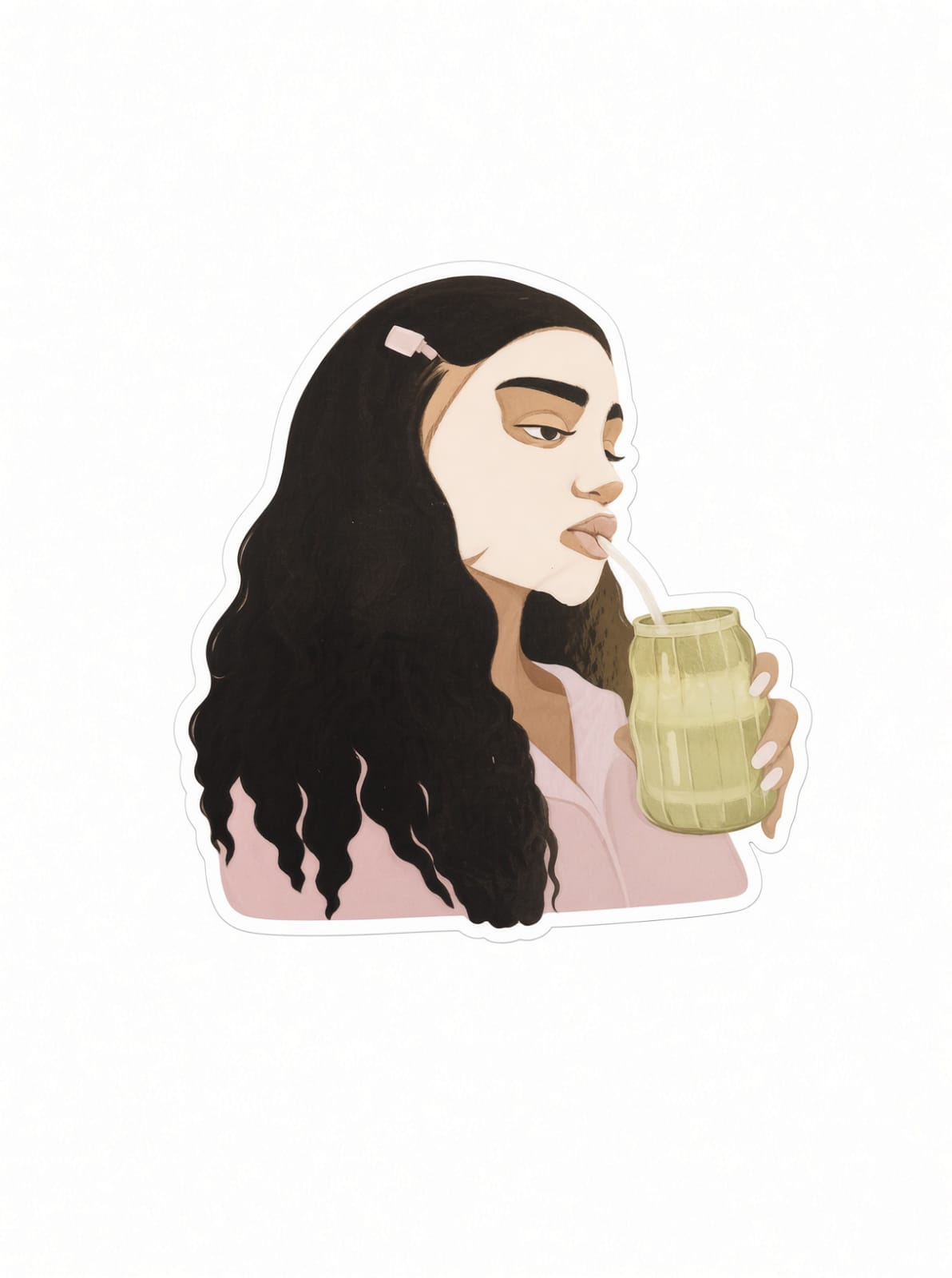 Matcha Girl Laptop Sticker