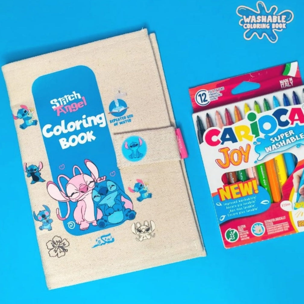 STITCH & ANGEL WASHABLE COLORING BOOK