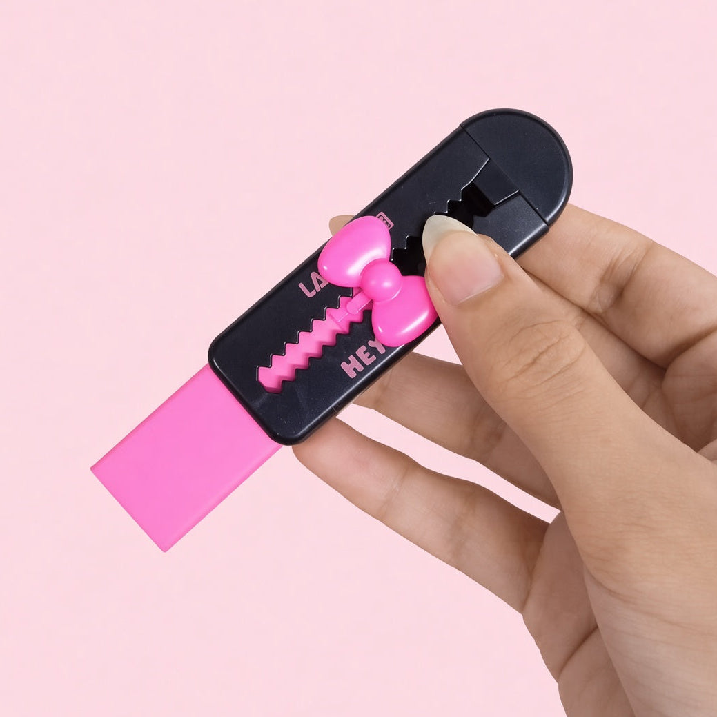 Bow pull push Eraser