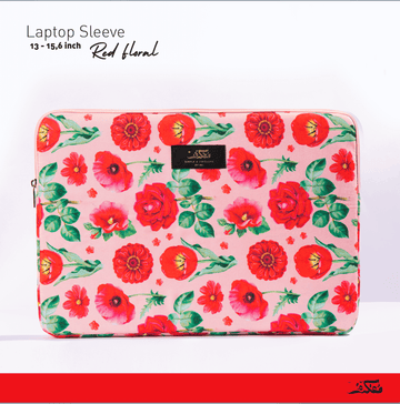 RED FLORAL LAPTOP SLEEVE